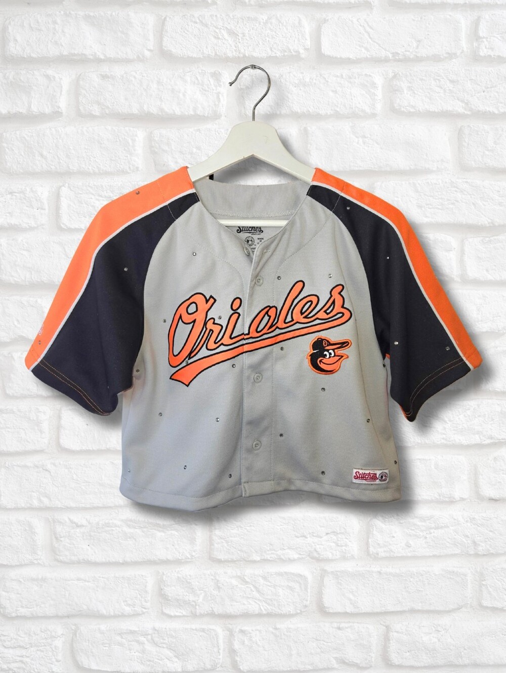 Baltimore Orioles Crop Jersey W/Rhinestones